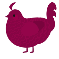 A maroon chicken with a lace pattern