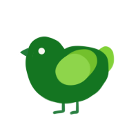 Greenscreen, a leaf and grass chicken