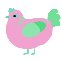 A pink and spring chicken with a neck-band pattern