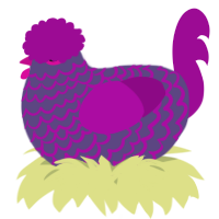 A overcast and plum chicken with a lace pattern