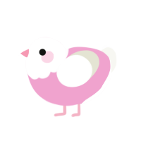 dove, a pink and white chicken with a head pattern