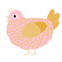 A rose and honey chicken with a lace pattern
