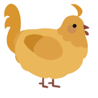A honey and orange chicken with a head pattern