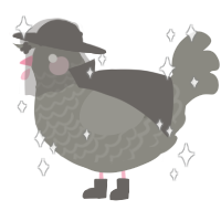 A ash chicken with a lace pattern