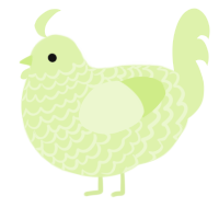 A apple chicken with a lace pattern