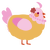 A honey and pink chicken with a head pattern