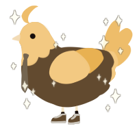 A bark and honey chicken with a head pattern