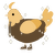 A bark and honey chicken with a head pattern