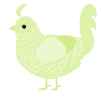 A apple chicken with a lace pattern