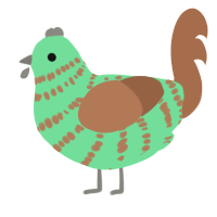 Andes Mint, a spring and brown chicken with a bar pattern