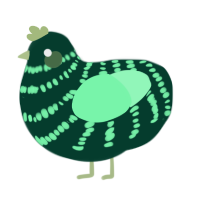 A rose and wine chicken with a bar pattern