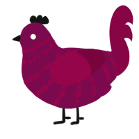 A wine and maroon chicken with a bar pattern