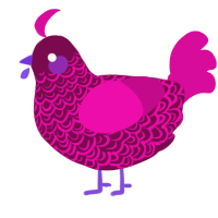 A wine and fuchsia chicken with a double-lace pattern