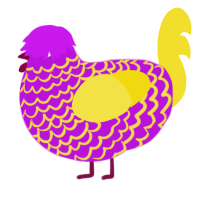 (unnamed), a amethyst and yellow chicken with a lace pattern