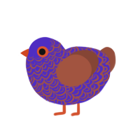 neon sewage, a indigo and russet chicken with a double-lace pattern