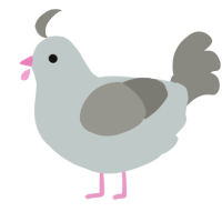 A silver and ash chicken