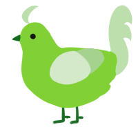 A grass and gluppy chicken