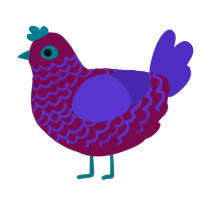 how did this happen, a wine and indigo chicken with a lace pattern