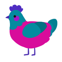A fuchsia and sea chicken with a head pattern