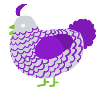 A mist and violet chicken with a lace pattern