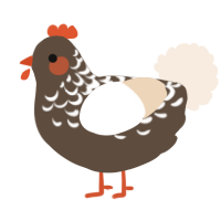 A bark and cream chicken with a half-lace pattern