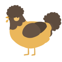 A honey and bark chicken with a head pattern