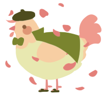 A white and rose chicken with a head pattern
