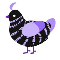 A black and lilac chicken with a bar pattern
