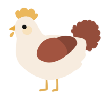 A cream and russet chicken
