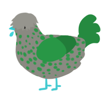 A ash and viridian chicken with a speckle pattern
