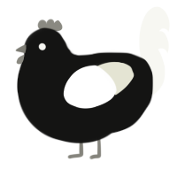 A black and white chicken