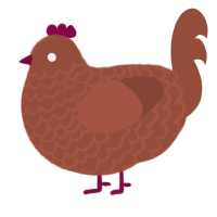 rust, a russet chicken with a lace pattern