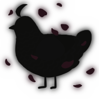A black chicken with a lace pattern