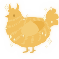 A honey chicken with a bar pattern