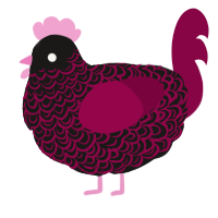 A sable and maroon chicken with a double-lace pattern