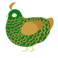 A leaf and gold chicken with a lace pattern
