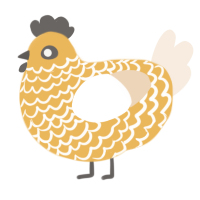 A honey and cream chicken with a lace pattern