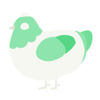 A white and spring chicken with a head pattern