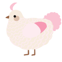 A cream and rose chicken with a lace pattern