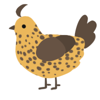 A honey and bark chicken with a speckle pattern