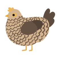 A beige and bark chicken with a lace pattern