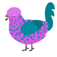 A orchid and sea chicken with a speckle pattern
