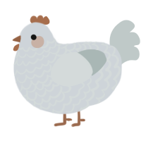 A mist and silver chicken with a lace pattern