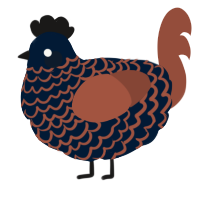 A tumblr and russet chicken with a lace pattern