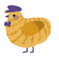 A honey and ochre chicken with a bar pattern