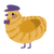 A honey and ochre chicken with a bar pattern