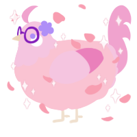 A rose and pink chicken with a head pattern