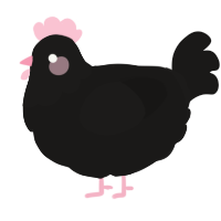 A sable chicken with a head pattern
