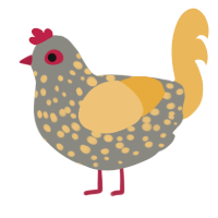A ash and honey chicken with a speckle pattern