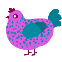 A orchid and sea chicken with a speckle pattern